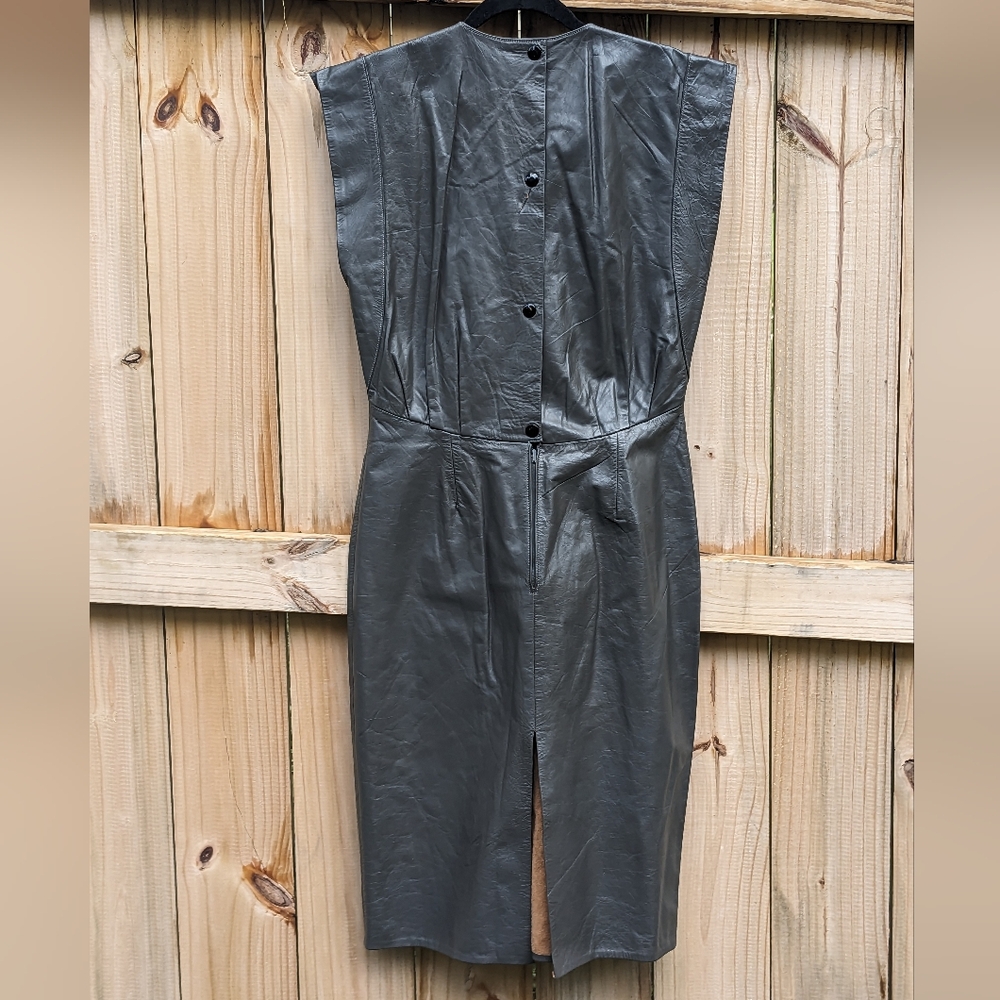 80s Structured Leather Dress - image 2